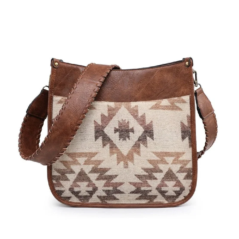 M1977AZT Aztec Tribal Print Flannel Front Crossbody