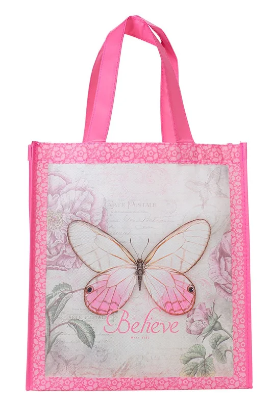 Mark 9:23 'Believe' Botanic Butterfly Blessings Tote Bag