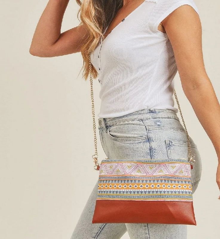 MB0142 Aztec Crossbody & Wristlet Bag