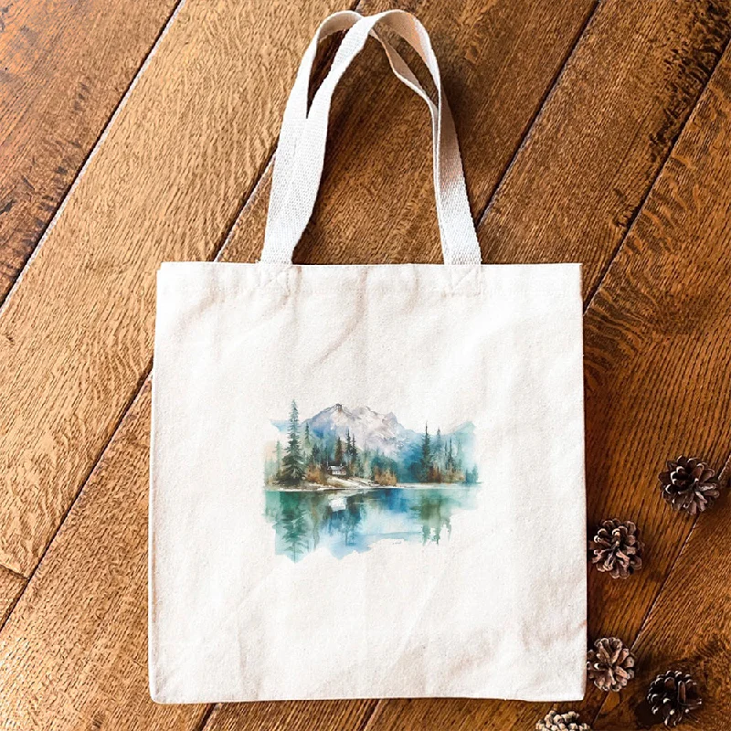 Mountains and Lake - Canvas Tote Bag