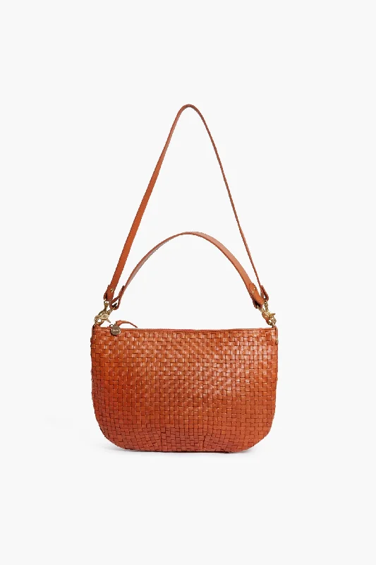 Natural Woven Checker Moyen Messenger