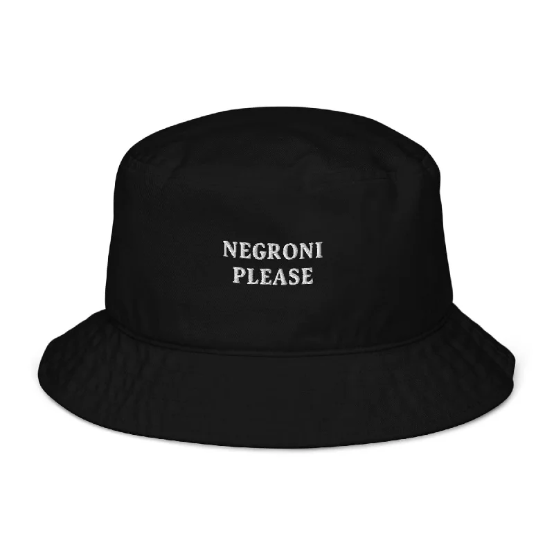 Negroni Please - Organic Cotton Embroidered Bucket Hat