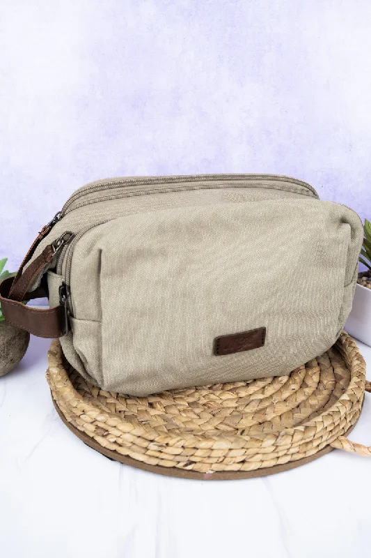 Beige Travel Ready Toiletry Bag