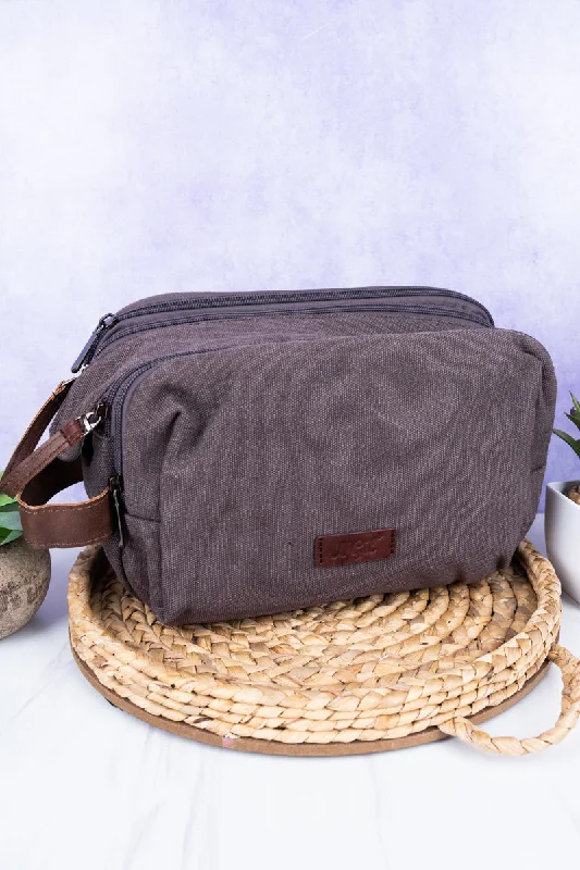 Gray Travel Ready Toiletry Bag