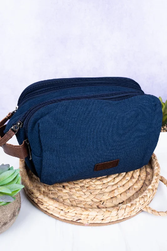 Navy Travel Ready Toiletry Bag