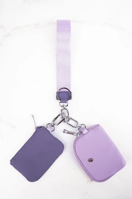 Purple Dual Pouch Wristlet