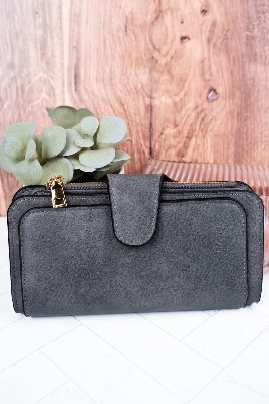 The Essentials Dark Gray Faux Leather Wallet