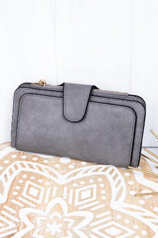 The Essentials Gray Faux Leather Wallet