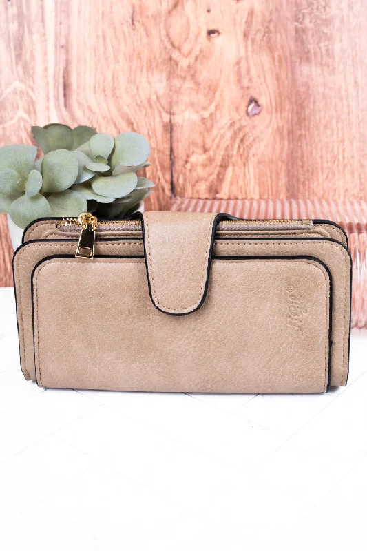 The Essentials Khaki Faux Leather Wallet