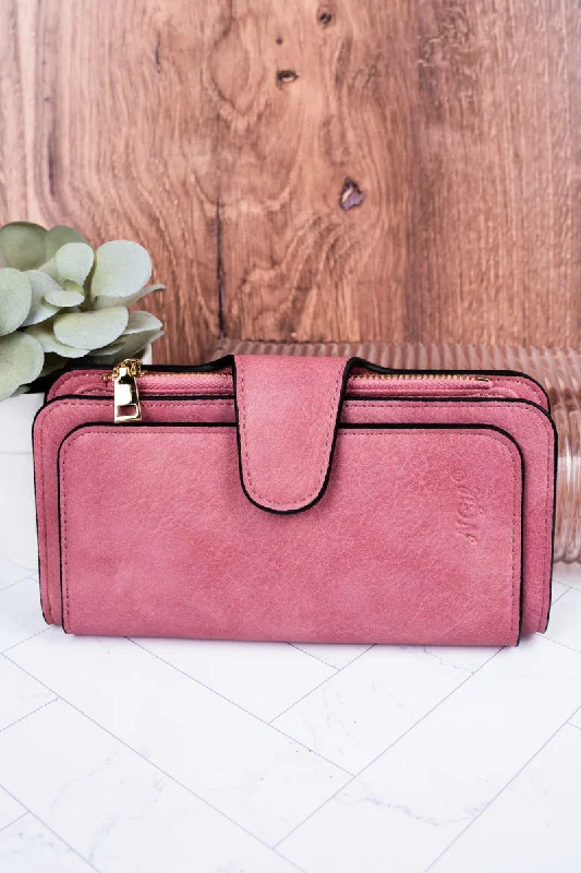 The Essentials Pink Faux Leather Wallet