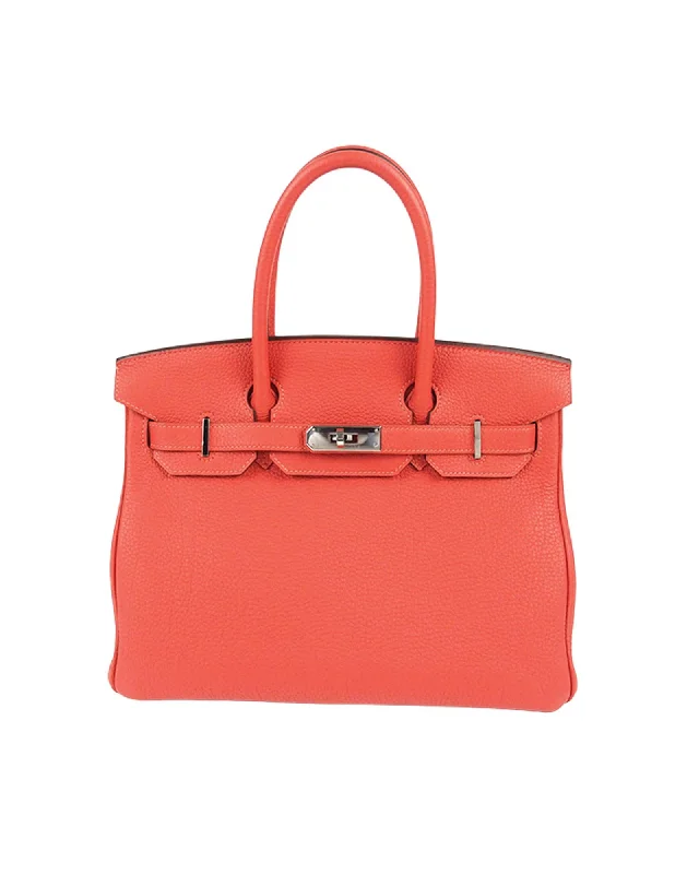 Leather Body Birkin with Turnlock Buckle Closure