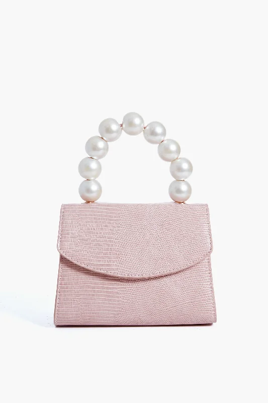 Pink Peta Pearl Handle Bag