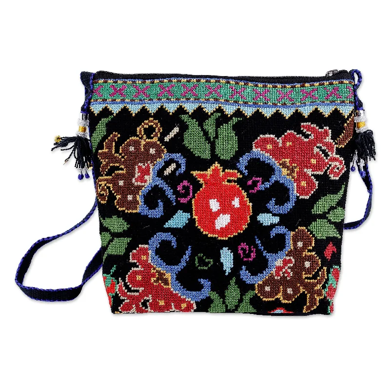 Pomegranate-Themed Iroki Embroidered Sling in Vibrant Hues - Sweet Season