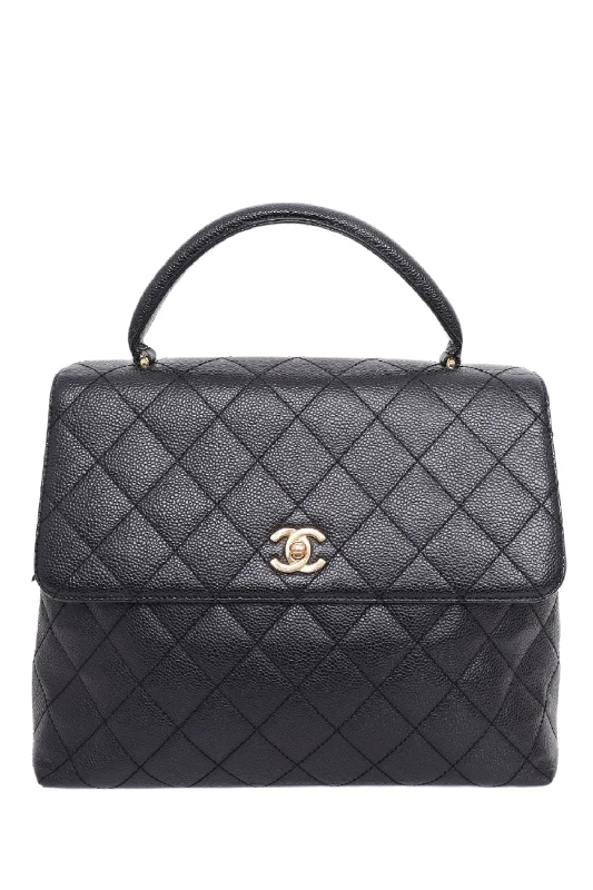 Pre-Loved Chanel™ 2005-06 Black Caviar Leather Kelly Top Handle Bag