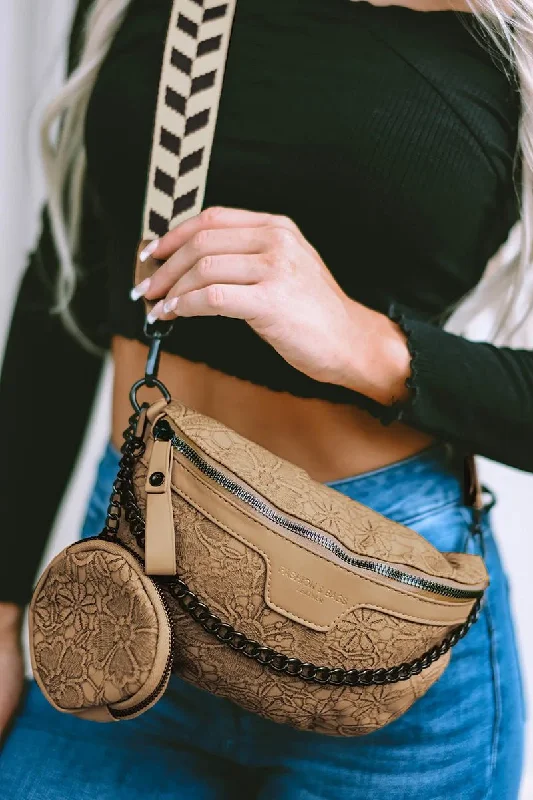 PRE-ORDER! ETA 12/26 Life's A Journey Camel Crossbody Belt Bag with Coin Purse **SHIPPING EXPECTED TO BEGIN ON DATE 12/26**