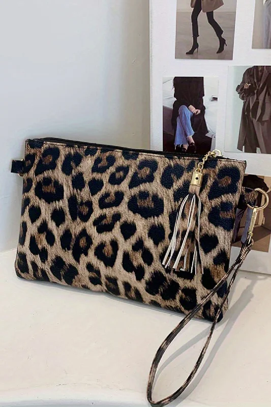 PREORDER! ETA 12/26 Chestnut Leopard Wristlet **SHIPPING EXPECTED TO BEGIN ON DATE 12/26**