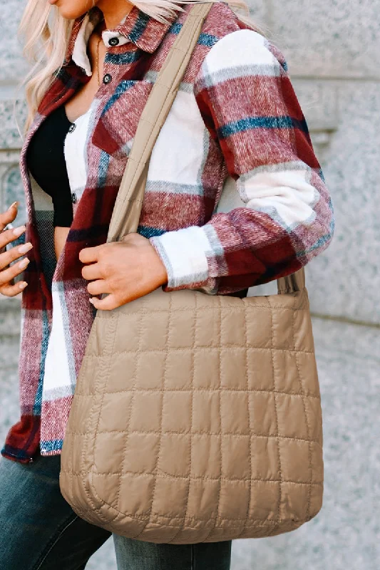 PREORDER! ETA 12/26 City Sights Light French Beige Quilted Tote Bag **SHIPPING EXPECTED TO BEGIN ON DATE 12/26**