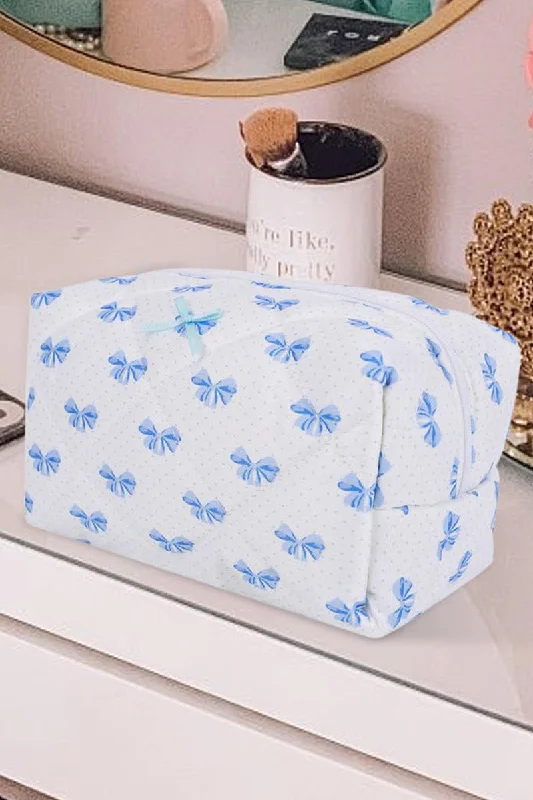 PREORDER! ETA 12/26 Feeling Cute Sky Blue Bow Quilted Pouch **SHIPPING EXPECTED TO BEGIN ON DATE 12/26**