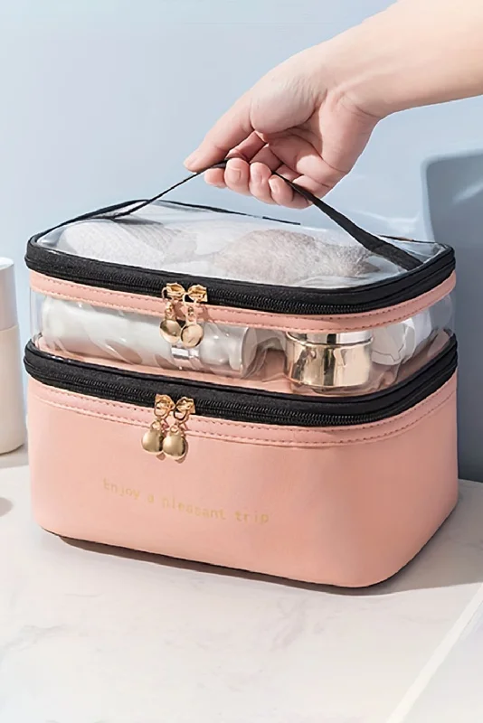 PREORDER! ETA 12/26 Pleasant Trip Pink Double Layer Cosmetic Case **SHIPPING EXPECTED TO BEGIN ON DATE 12/26**