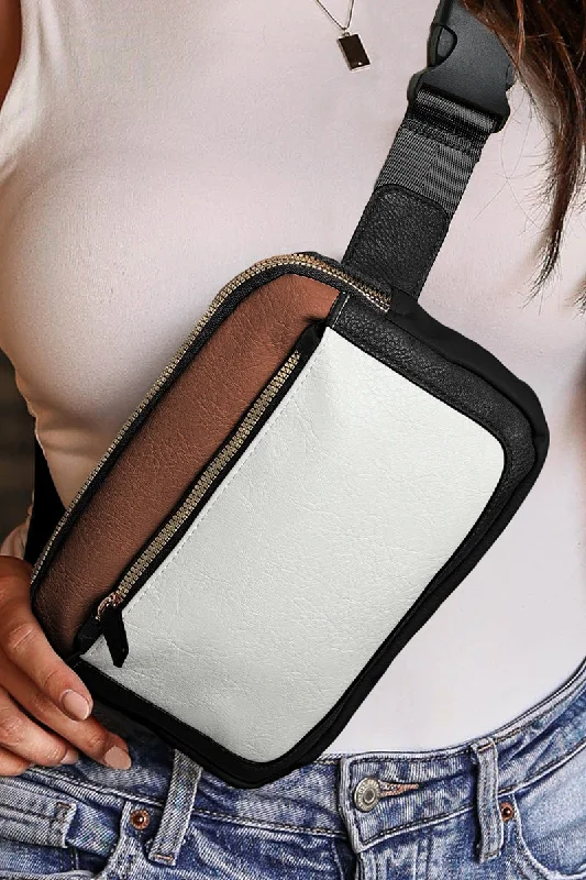 PREORDER! ETA 12/26 Travel Together White Colorblock Crossbody Belt Bag **SHIPPING EXPECTED TO BEGIN ON DATE 12/26**