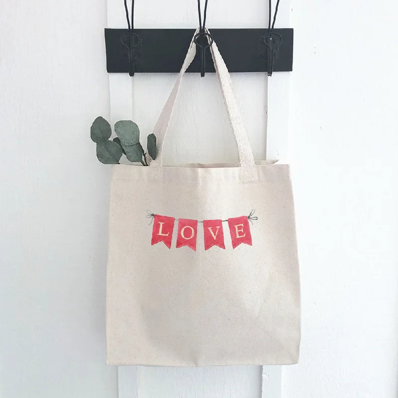 Red Love Banner - Canvas Tote Bag