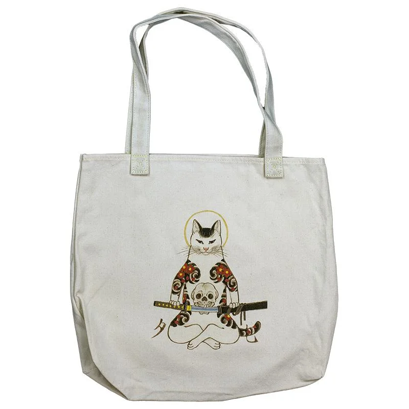 Samurai Cat Tote Bag