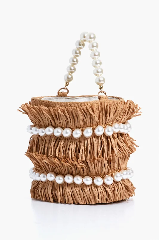 Sand Kate Round Pearl Handle Bag