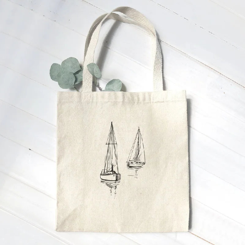 Sketched Sailboats - Canvas Tote Bag