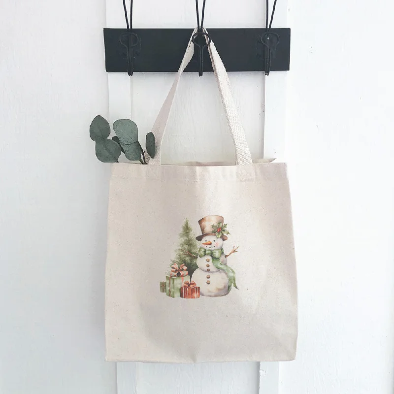 Snowman and Presents - Canvas Tote Bag