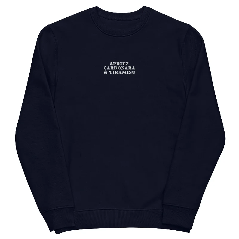 Spritz, Carbonara & Tiramisu - Organic Cotton Embroidered Sweatshirt