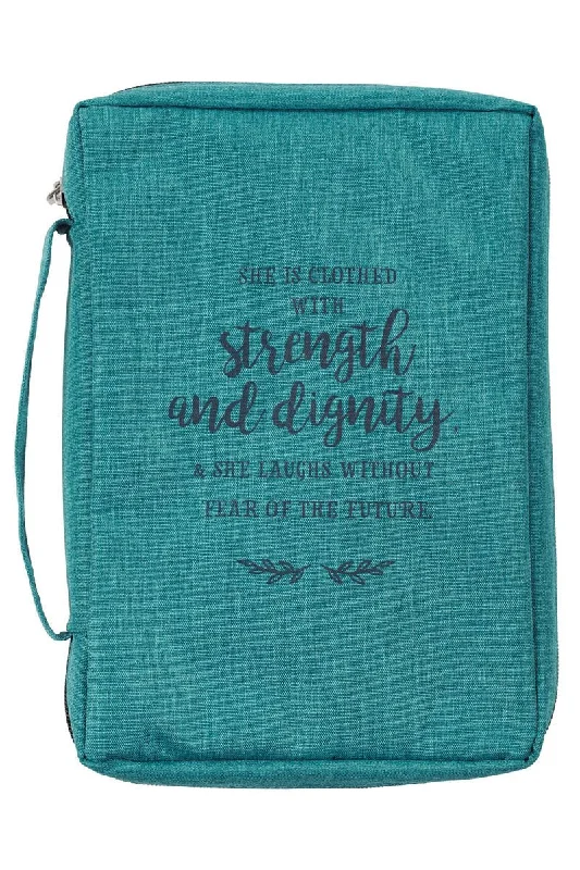 Strength And Dignity Teal Large Bible Cover