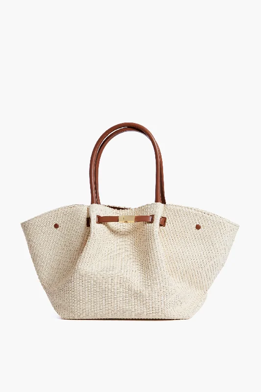 Tan Natural Raffia New York Bag