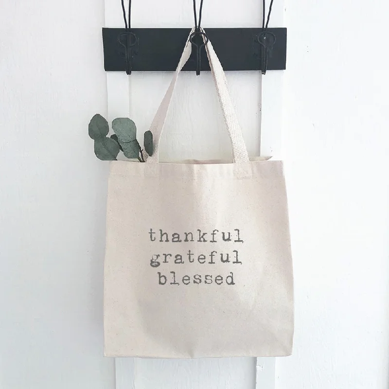 Thankful Grateful Blessed - Canvas Tote Bag