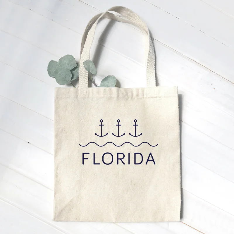 Three Anchors w/ State - Canvas Tote Bag