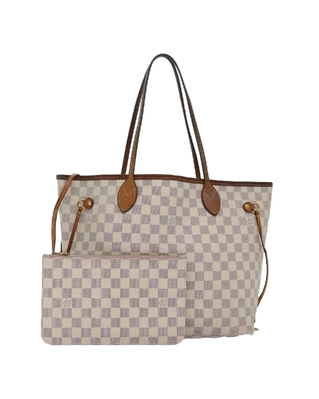 Authentic Damier Azur Tote Bag with Pouch - Preowned Condition