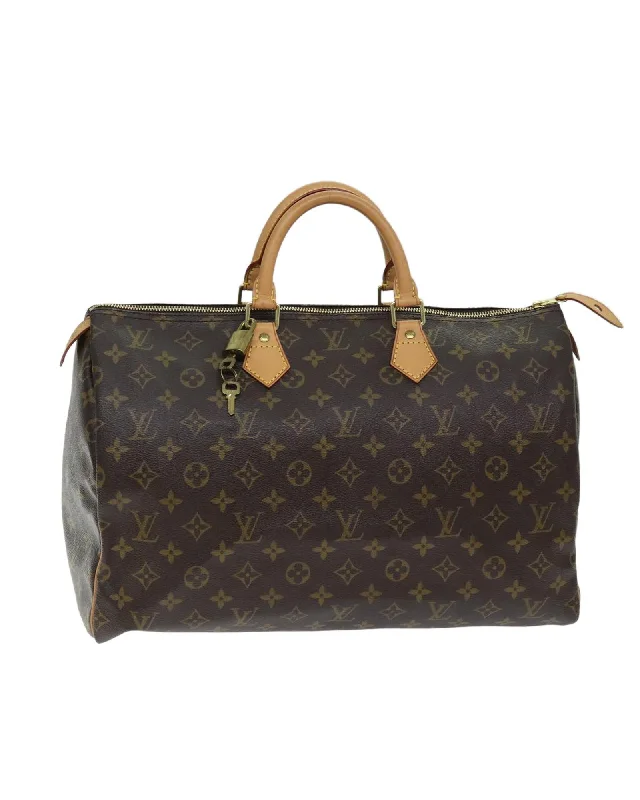 Monogram Canvas Hand Bag with Dust Bag and Padlock