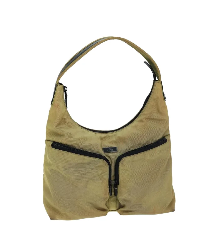 Beige Nylon Tote Bag with Handles - Italian Made