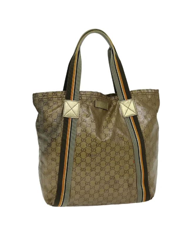 Crystal-Embellished Canvas Tote Bag with GG Monogram Print