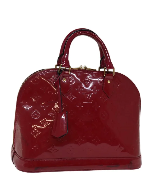 Patent Leather Hand Bag with Clochette and Accessories