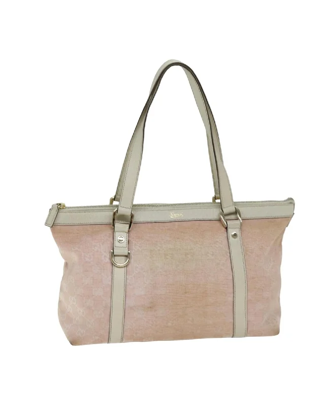 Pink GG Canvas Tote Bag with Handles and Accessories - Italy 141470