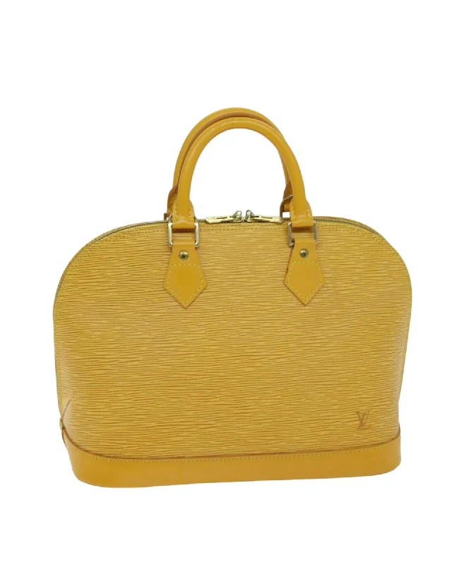 Epi Leather Hand Bag in Tassili Yellow with Zipper Issue