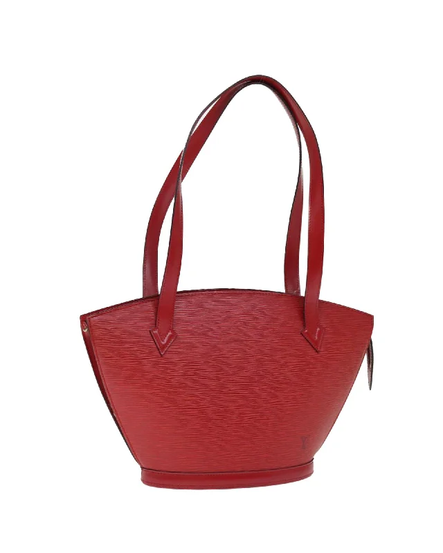 Red Epi Leather Hand Bag with Long Handles France-Made (SKU 75949)