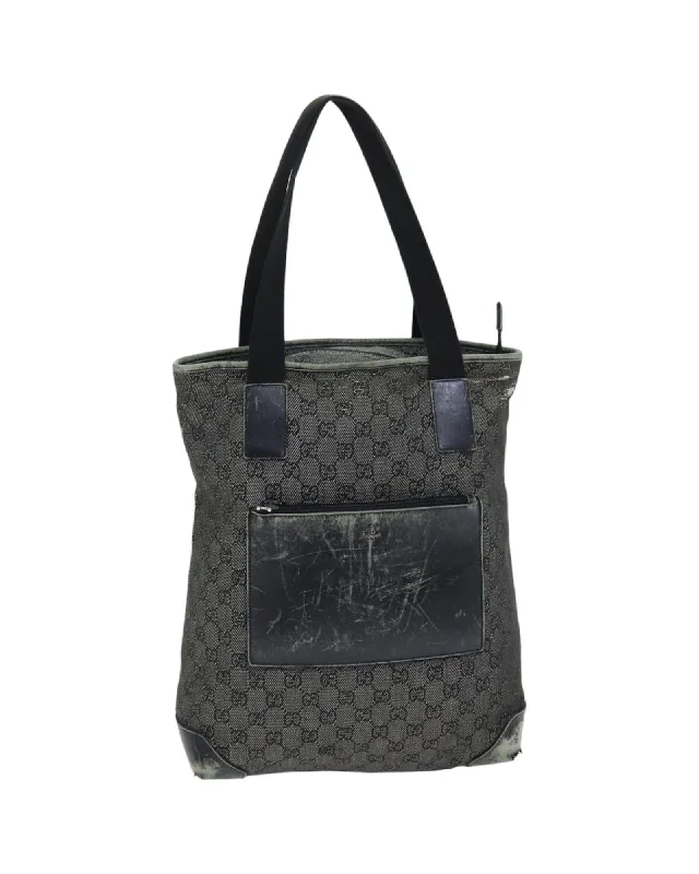 Black GG Canvas Tote Bag with Handles