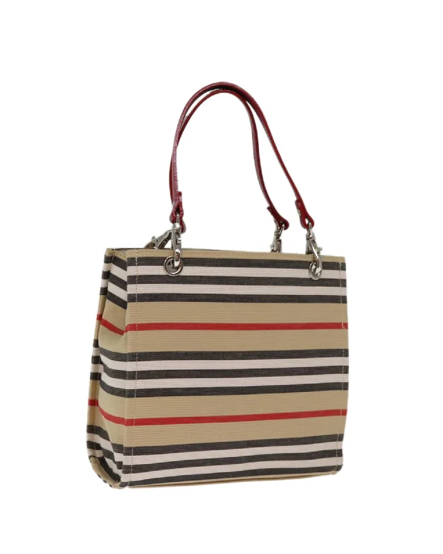 Canvas Hand Bag with Handle - Beige Color