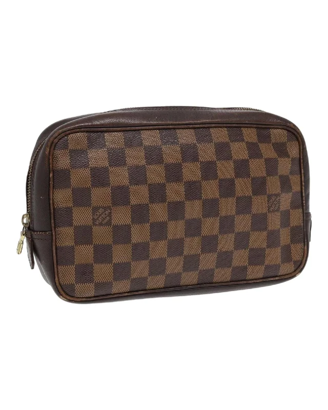 Damier Ebene Canvas Clutch Bag