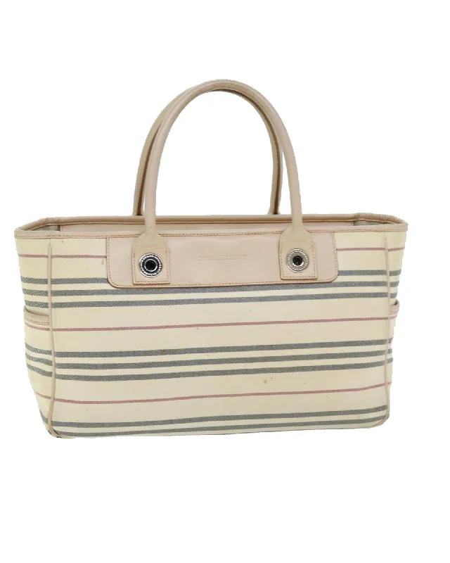 Beige Canvas Hand Bag with Accessory - Rank C