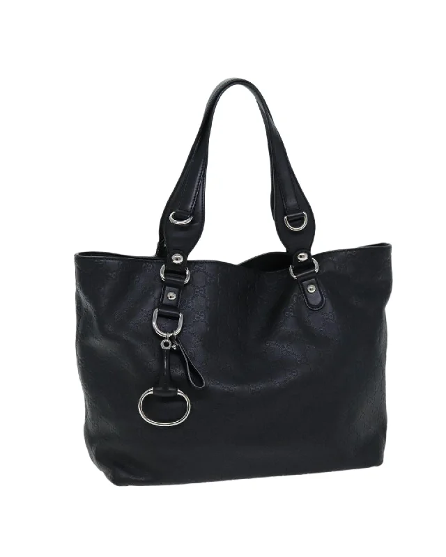 GG Canvas Horsebit Tote Bag in Black