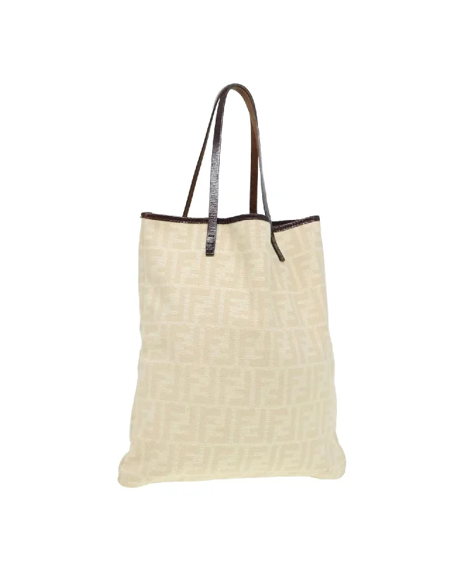 Zucca Canvas Tote Bag with Leather Repairs