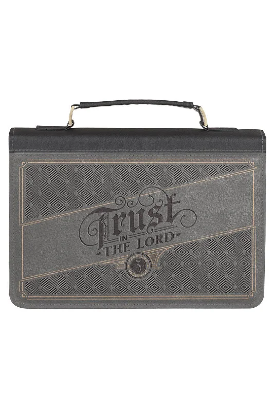 Trust in the Lord Charcoal Faux Leather Large Bible Cover