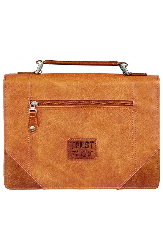 Trust in the Lord Two-Tone Brown Large Bible Cover